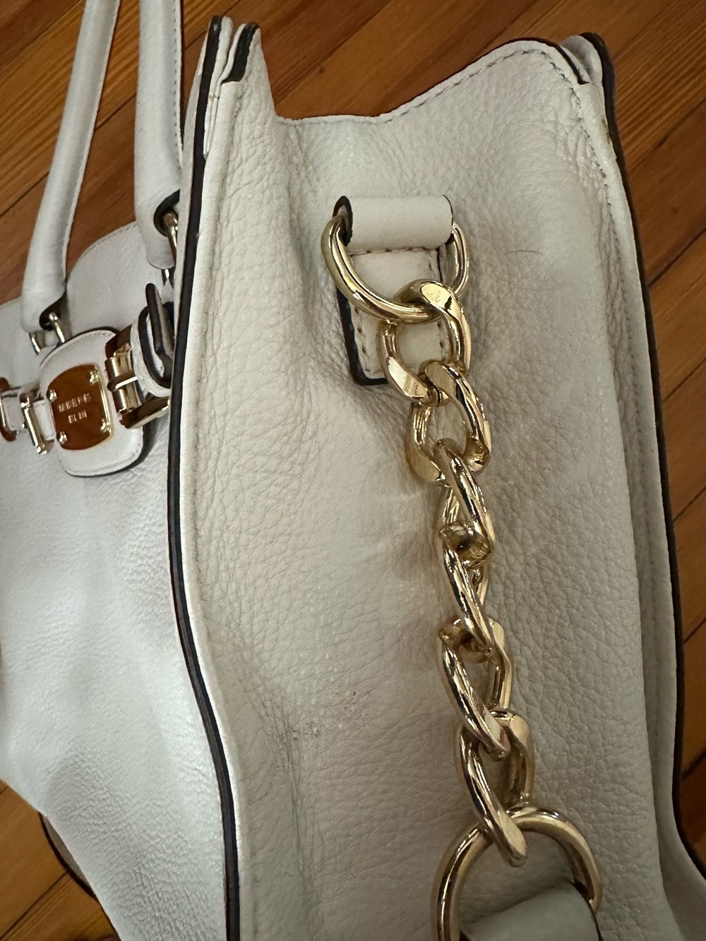 Michael Kors Cream Leather Tote - Shoulder Bag Gold Hardware - Picture 6 of 11